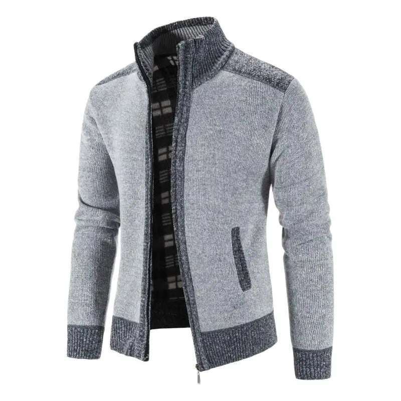 New Winter Men's Patchwork Jacket Knitted Coat Fashion Cardigan