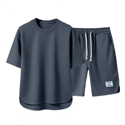 Men Sportswear Set Men's Summer Casual Outfit Set O-neck Short Sleeve