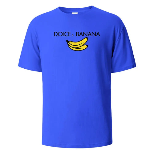 Banana Print T-Shirt 100% Cotton Summer Tees For Men Women Oversize