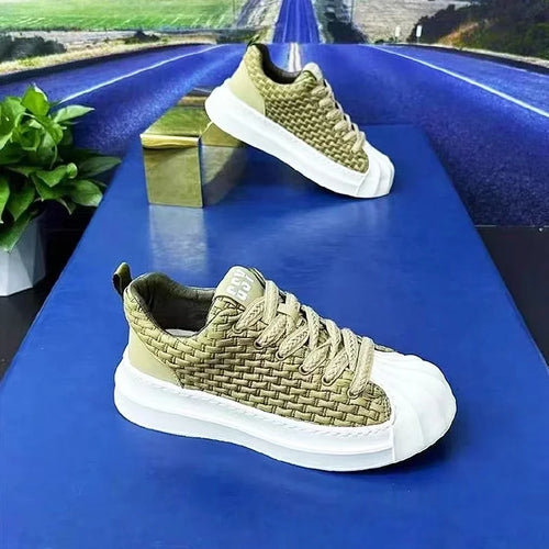 Designer Striped Patchwork Breathable Shoes Man Fashion Soft