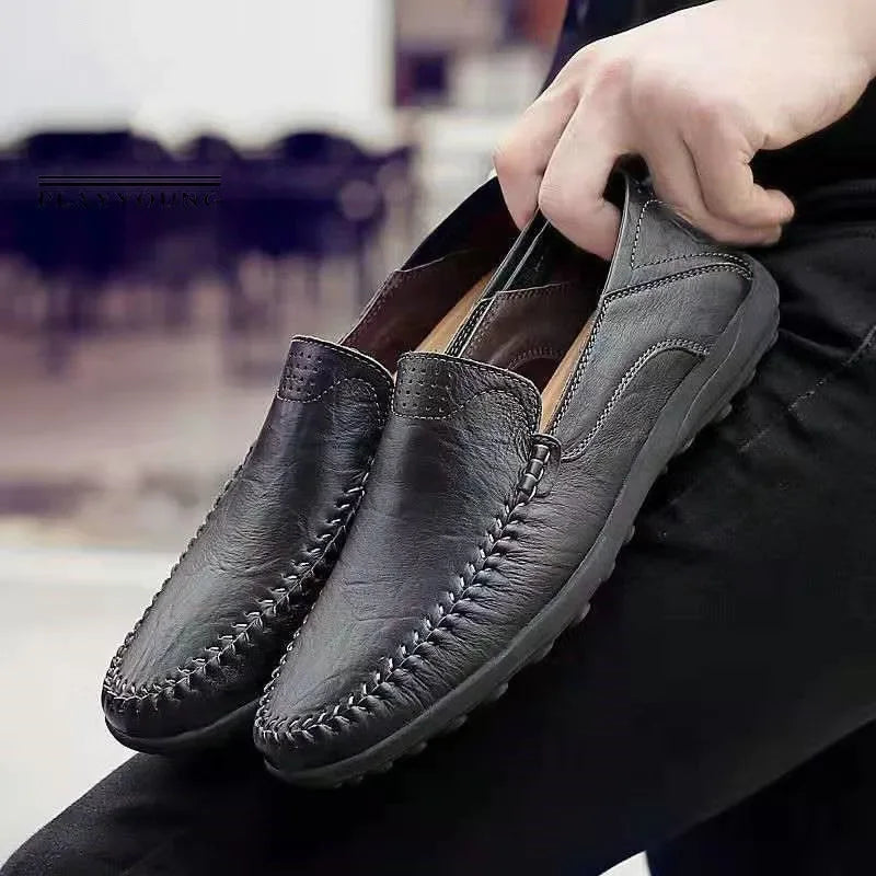 Men Leather Shoes Men Spring Loafers Slip on Business Casual Leather