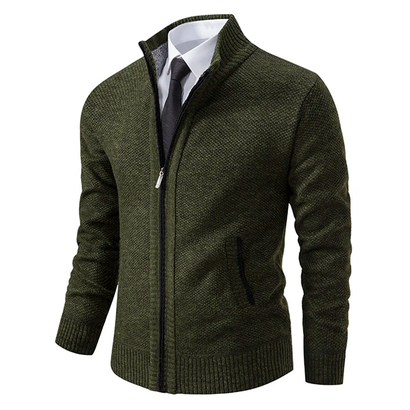 Autumn And Winter New Jersey Men's Casual Sports Coat Solid Color