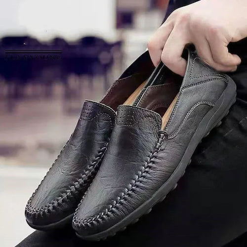 Men Leather Shoes Men Spring Loafers Slip on Business Casual Leather