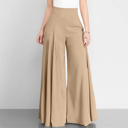 Spring Autumn Fashion Women High Waist Wide Leg Pants Female Elegant