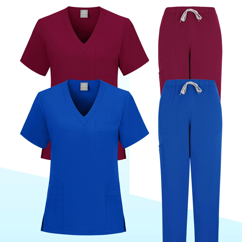 Women Medical Uniforms Scrubs Sets Hospital Surgical Gowns Short