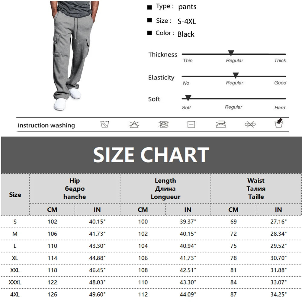 Mens Sweatpants Straight Fit Joggers for Sports and Streetwear Loose