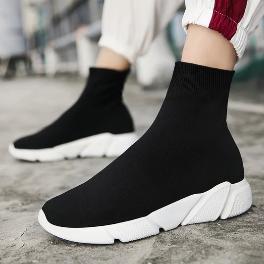 Fashion Black Men’s Sock Shoes Knit Breathable Unisex Socks Sneakers