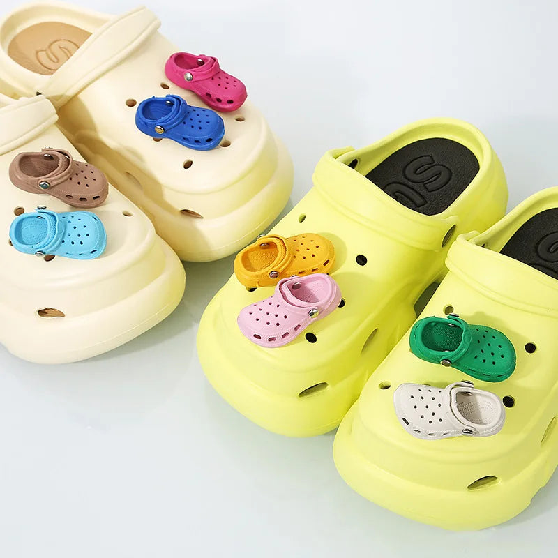 3D New Mini Shoes Shape PVC Shoe Charms for Crocs Accessories Women