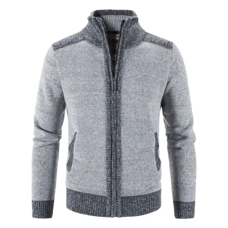 New Winter Men's Patchwork Jacket Knitted Coat Fashion Cardigan