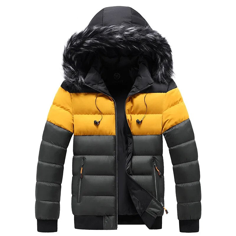 Men High Quality Winter Thick Warm Parker Jacket Men Fur Collar