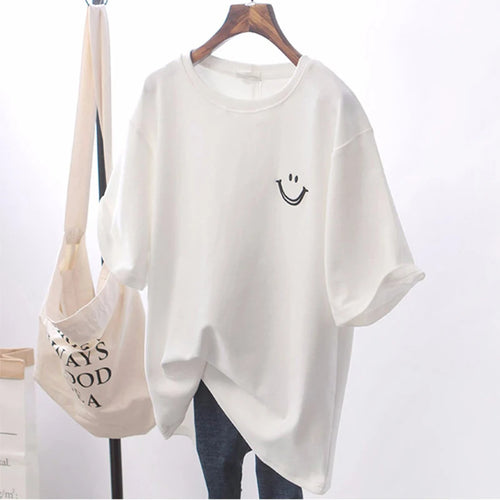 Summer New Round Neck Loose Casual T-shirt Women's Short-sleeved Fun