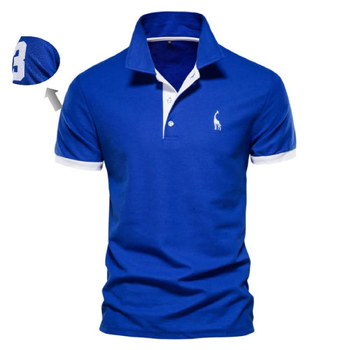 AIOPESON Embroidery 35% Cotton Polo Shirts for Men Casual Solid Color