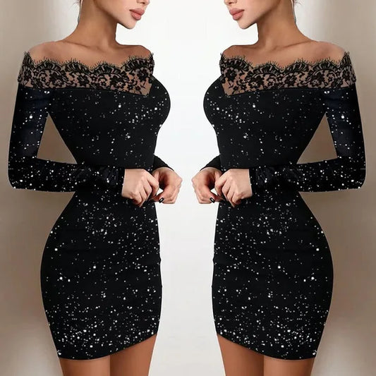 Elegance, Leisure, Sexy Long sleeved Dress