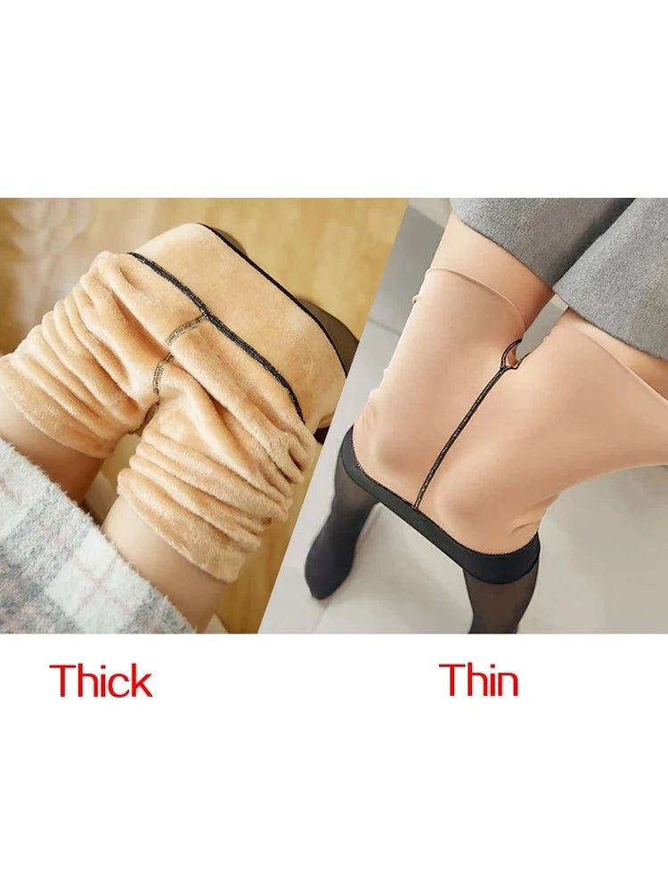 Thermal Stockings Woman Fleece Tights Sexy Winter Warm Pantyhose