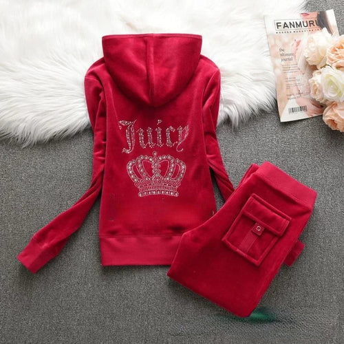 Velour Tracksuit Set Women