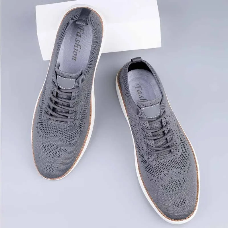 Men Breathable Mesh Shoes Hollow Knitted Casual Shoes