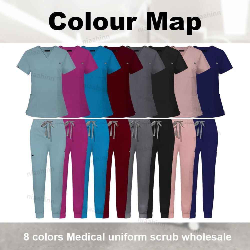 Scrub Sets Uniform Women Joggers Medical Accessories Healthcare