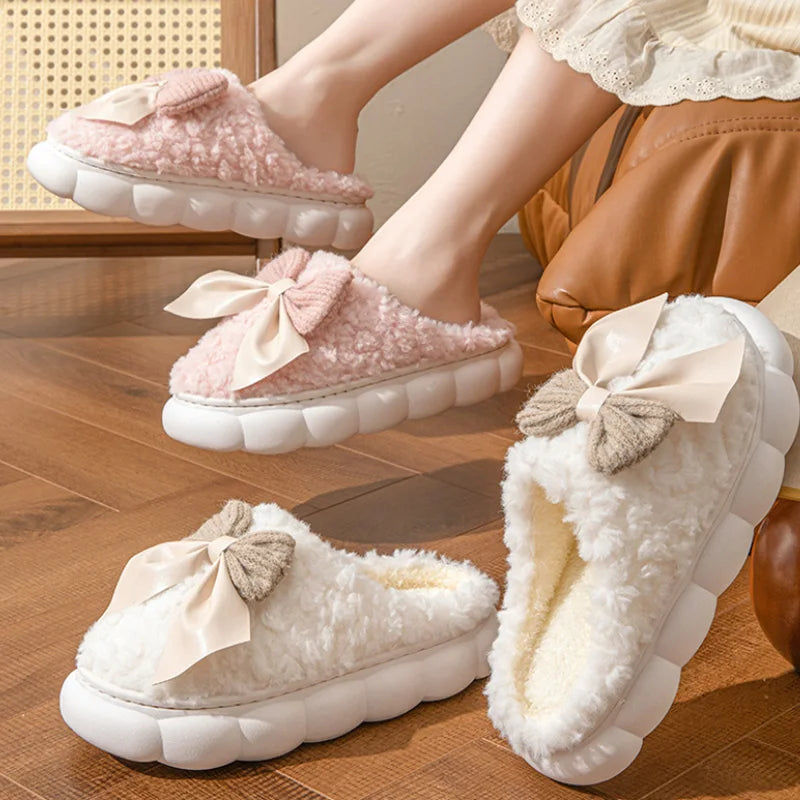 Cotton slippers for Women Autumn and Winter Thick Sole Indoor Home