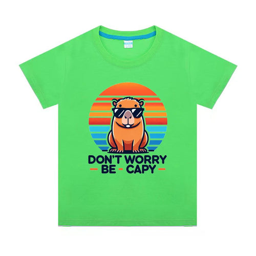 Capybara Dont Be Worry Be Capy T-Shirt for Kids Boys