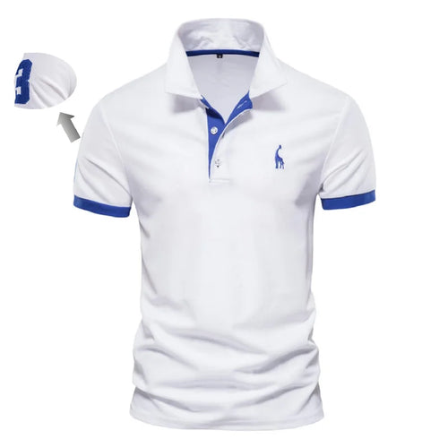 AIOPESON Embroidery 35% Cotton Polo Shirts for Men Casual Solid Color