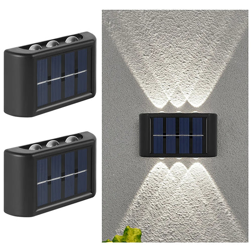 6LED Solar Lights, Outdoor Waterproof Atmosphere Wall Lamp,Up And Down