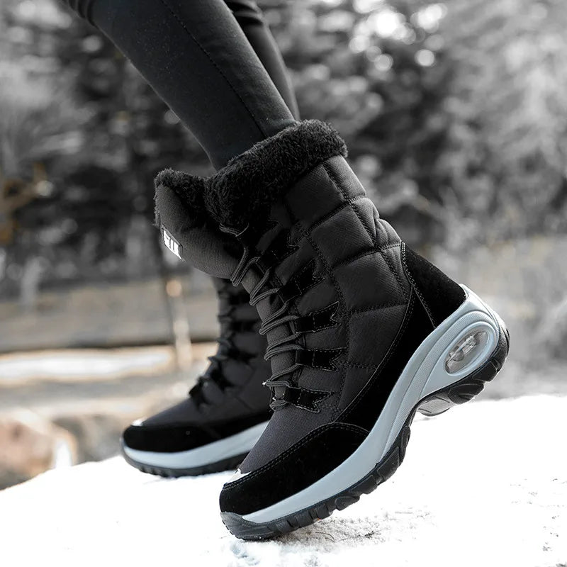 Women's Boots Winter High Quality Keep Warm Mid-Calf Waterproof Snow