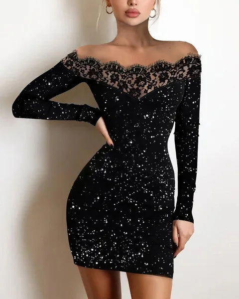 Elegance, Leisure, Sexy Long sleeved Dress