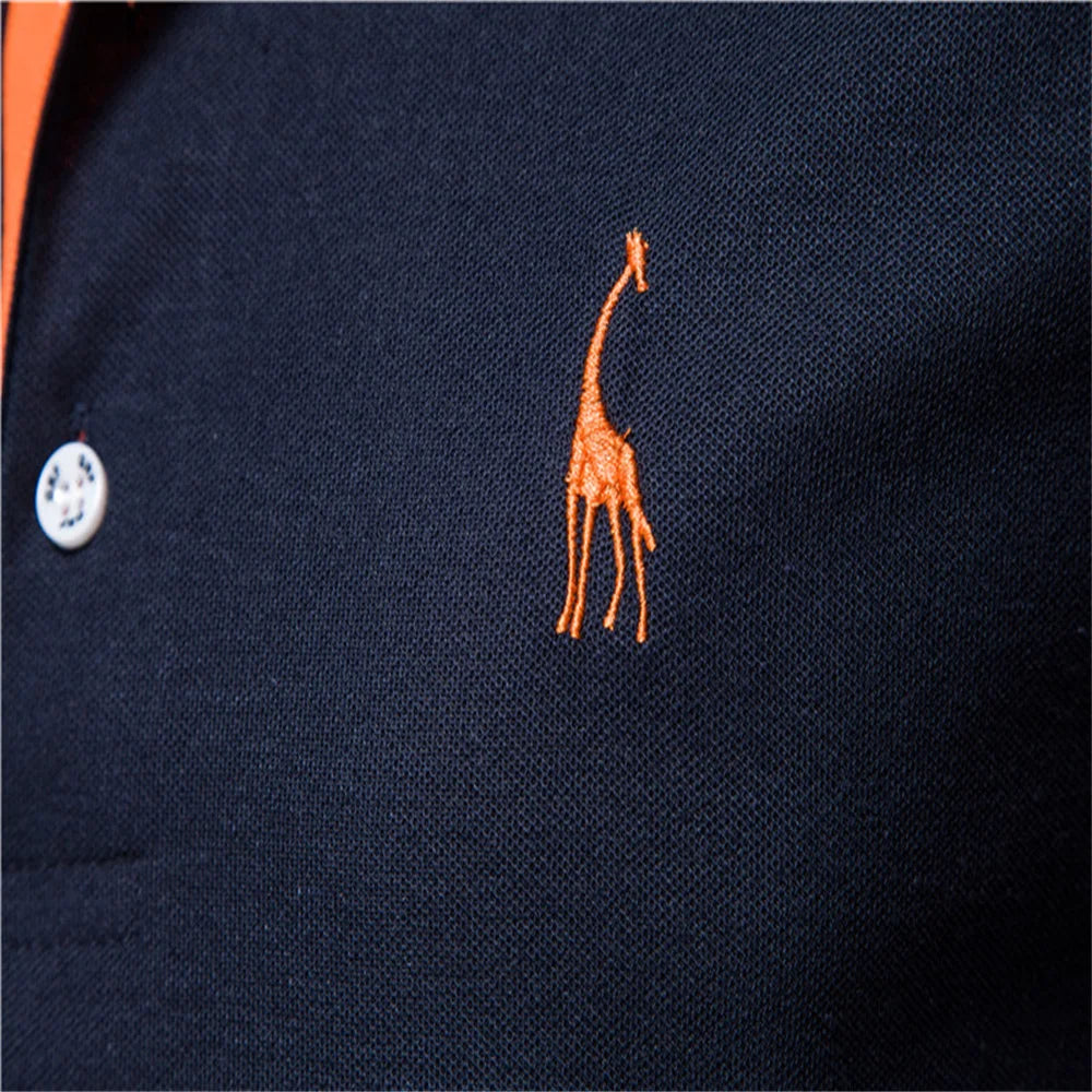 Dropshipping Polo Giraffe Shirt Men Quality Embroidery Summer Short