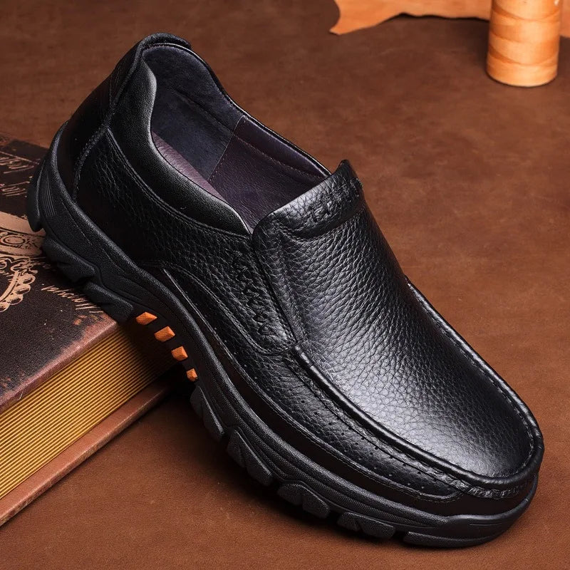 Handmade Leather Men Casual Shoes Soft Sole Comfortable Loafers for