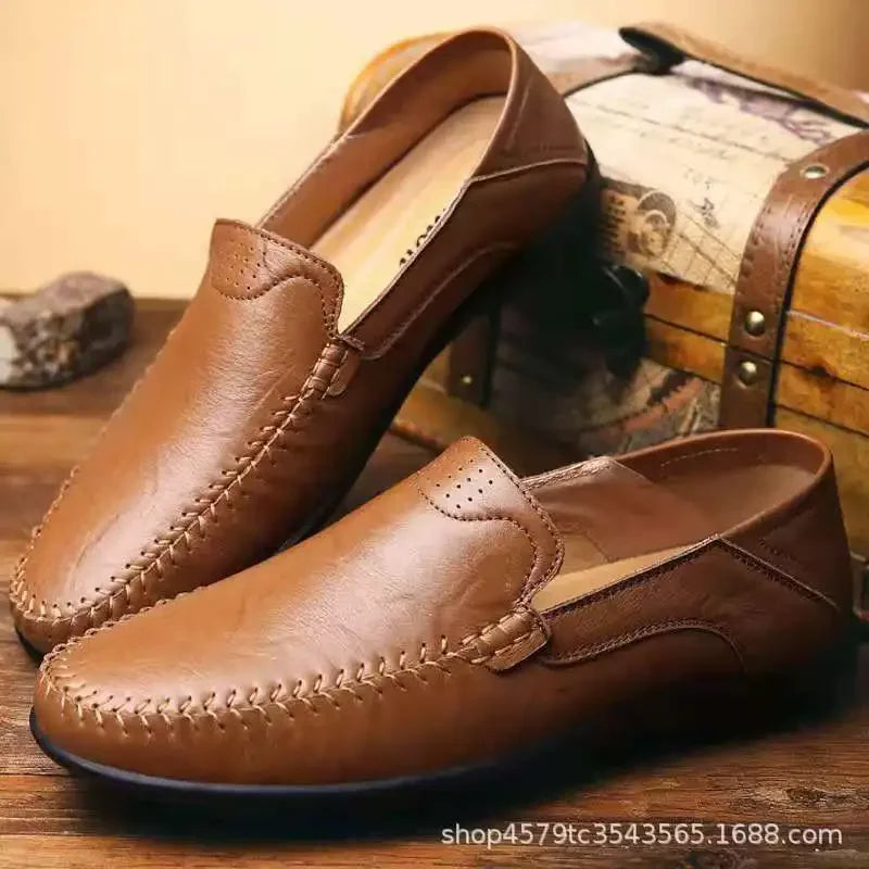 Men Leather Shoes Men Spring Loafers Slip on Business Casual Leather