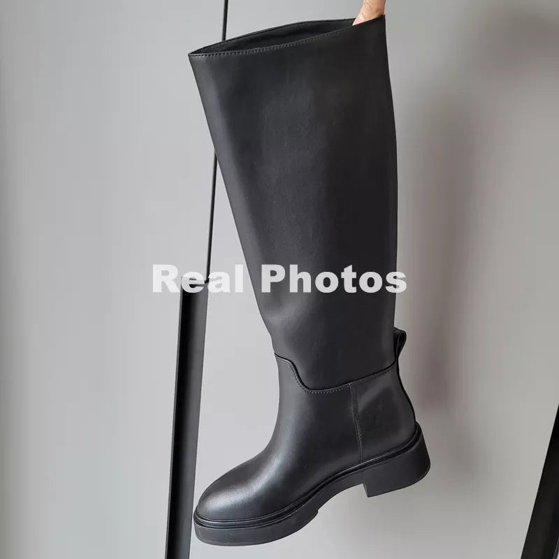 Genuine Leather Knee High Boots