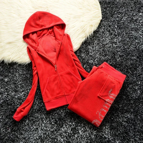 Velour Tracksuit Set Women