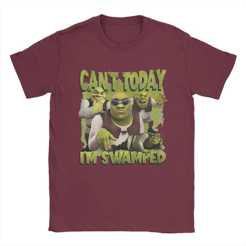 Can't Today I'm Swamped T-Shirt Shreks Men Vintage Cotton Tee Shirt