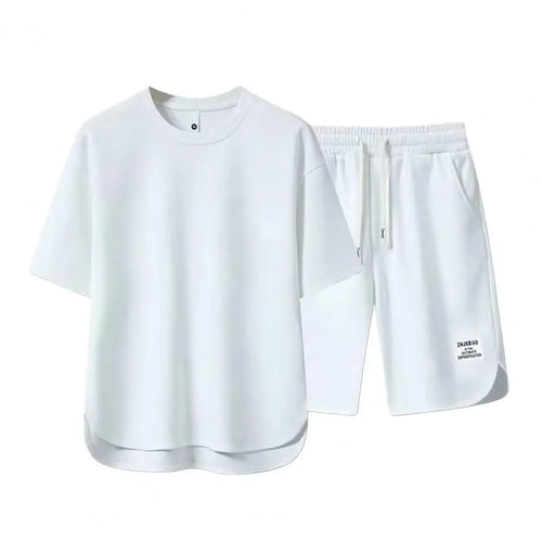 Men Sportswear Set Men's Summer Casual Outfit Set O-neck Short Sleeve