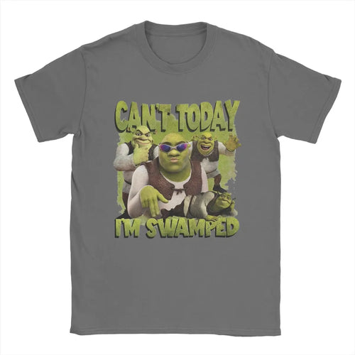 Can't Today I'm Swamped T-Shirt Shreks Men Vintage Cotton Tee Shirt