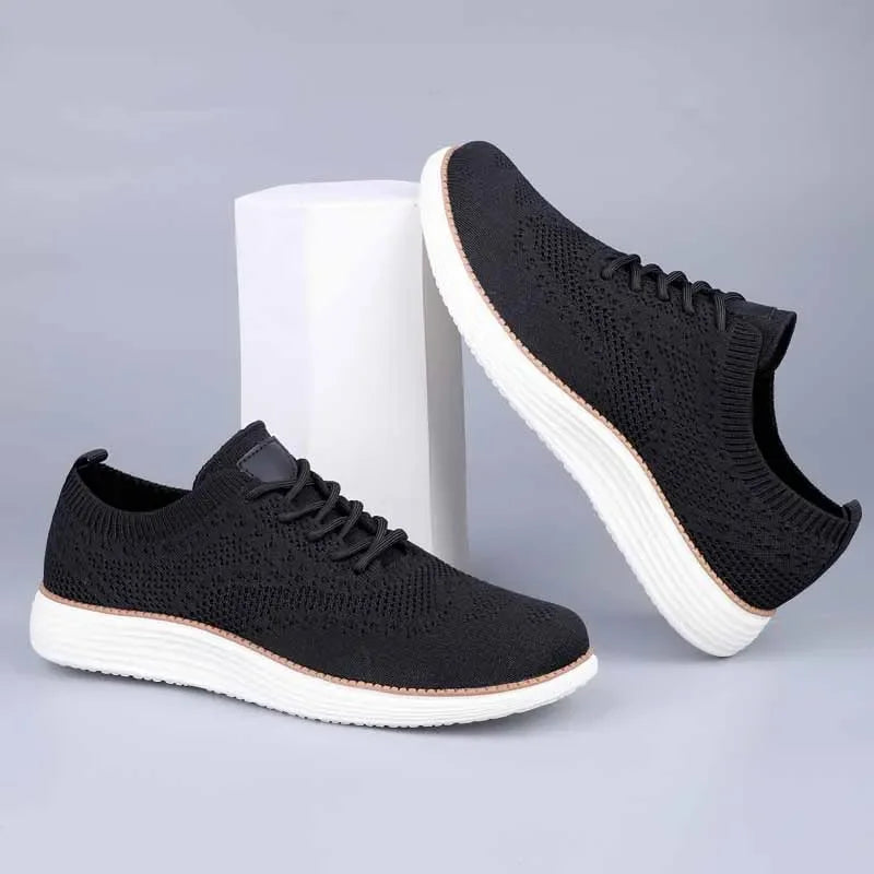 Men Breathable Mesh Shoes Hollow Knitted Casual Shoes