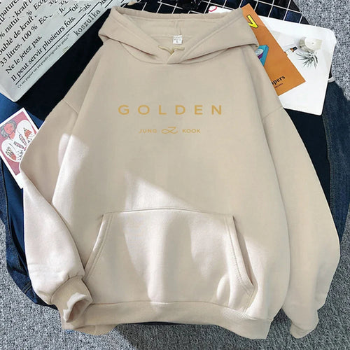 JungKook Golden Hoodie Women Aesthetic Standing Next To You Hoodies