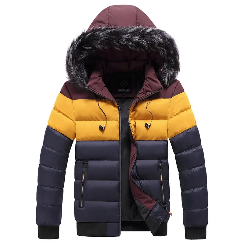 Men High Quality Winter Thick Warm Parker Jacket Men Fur Collar