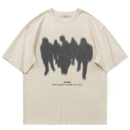 Men's T-Shirts Oversized Shadow Cotton Harajuku Goth Y2k Streetwear