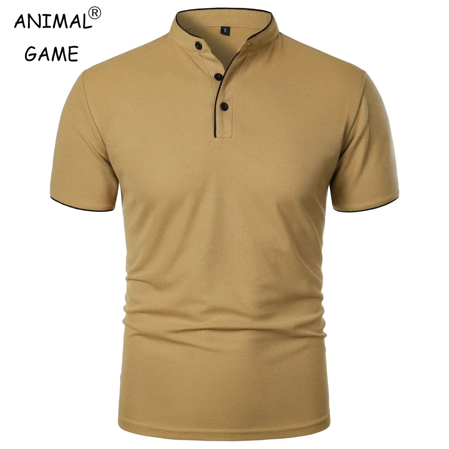 Summer Men's Short Sleeve Collar Tshirts New Solid Color Casual Polo