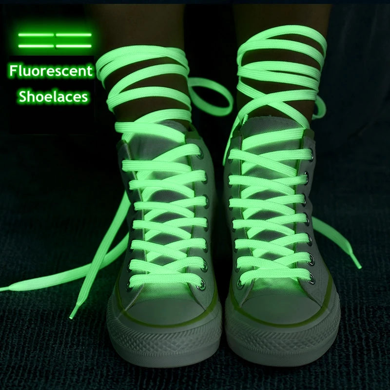 1 Pair Luminous Shoelaces Flat Sneakers Canvas Shoe Laces Glow In The