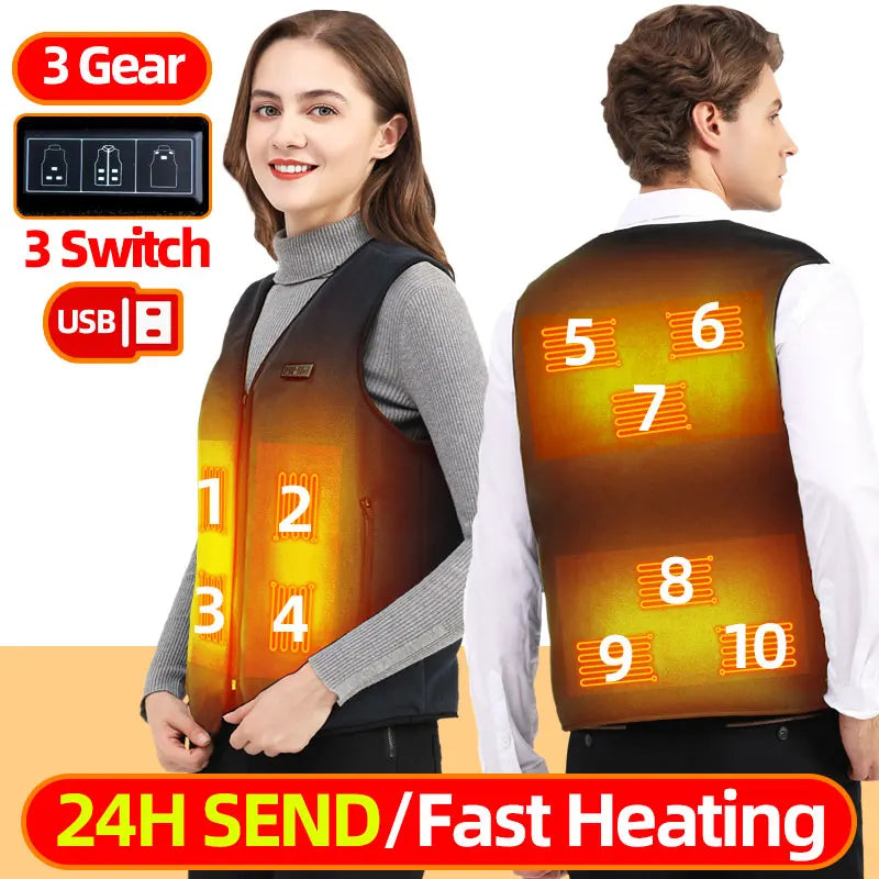 Usb Heated Vest Men Women Rechargeable Warming Self Heating Vest