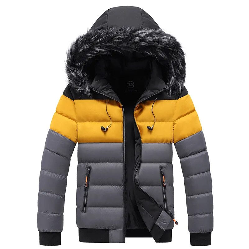 Men High Quality Winter Thick Warm Parker Jacket Men Fur Collar