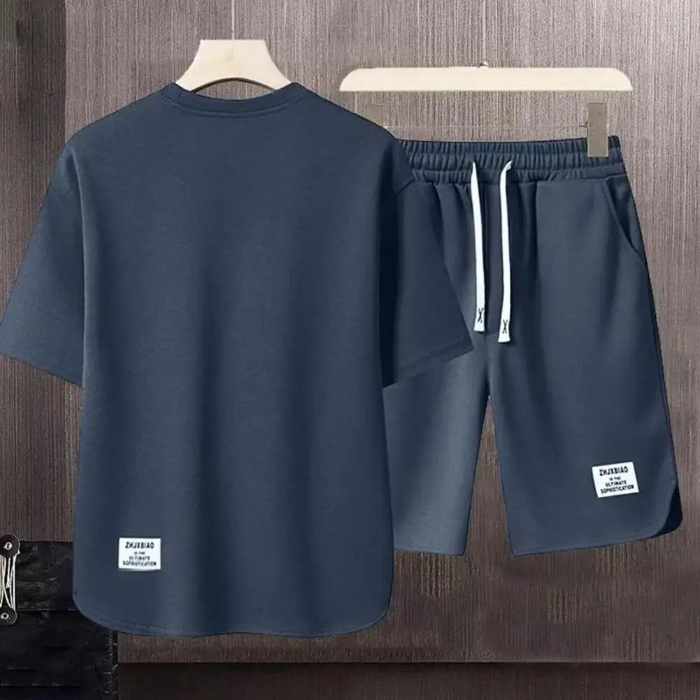 Men Sportswear Set Men's Summer Casual Outfit Set O-neck Short Sleeve