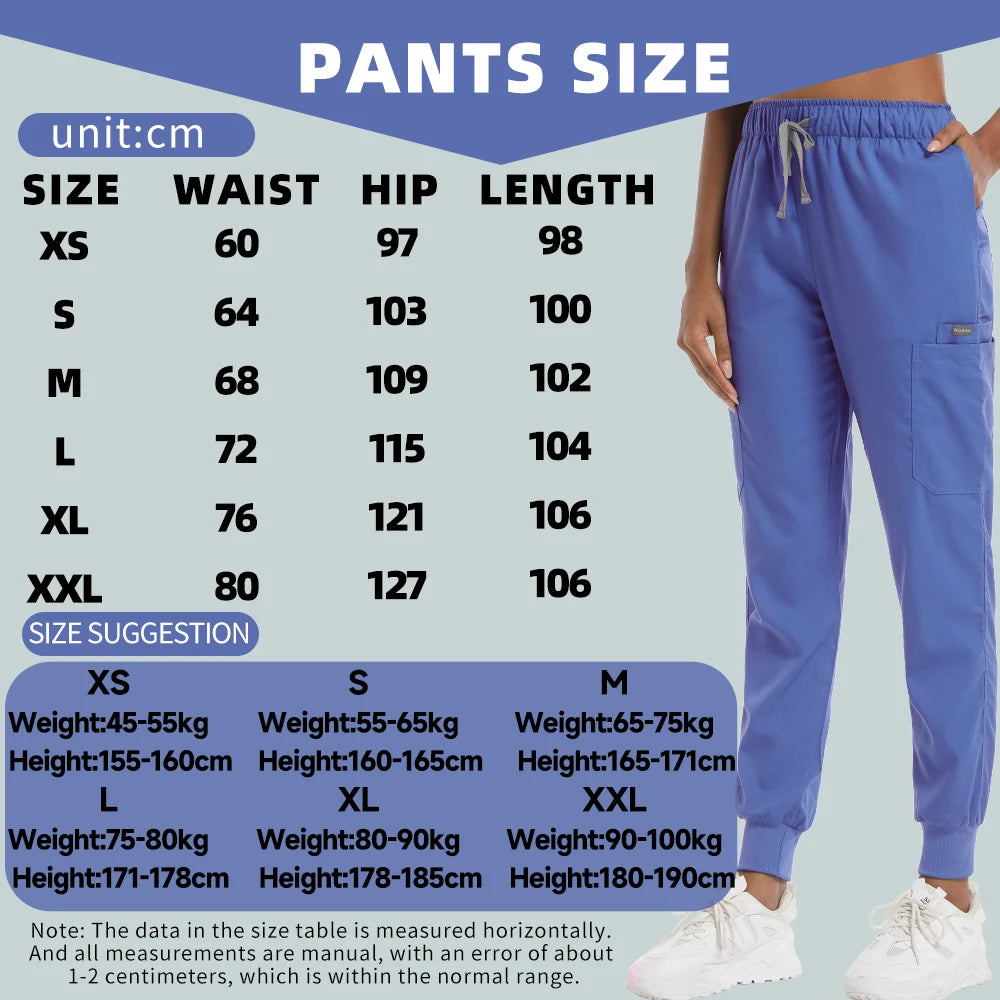 New Jogger Women Men Medical Scrub Work Bottoms Unisex Stretch Beauty