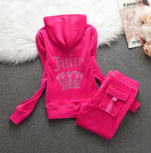 Velour Tracksuit Set Women