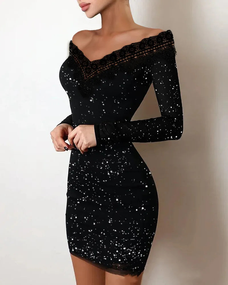 Elegance, Leisure, Sexy Long sleeved Dress