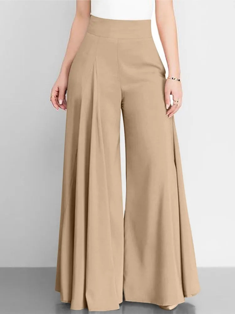 Spring Autumn Fashion Women High Waist Wide Leg Pants Female Elegant