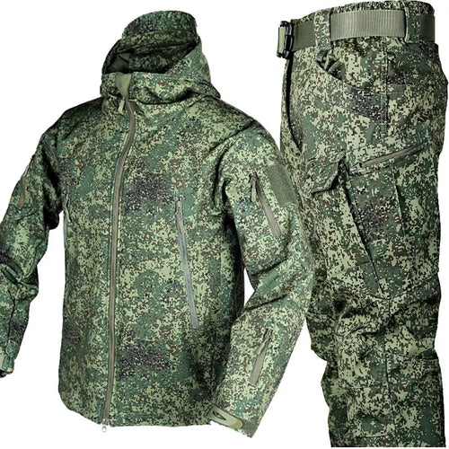 Winter Thicken Men Camo Suit Waterproof Tactical Training Set