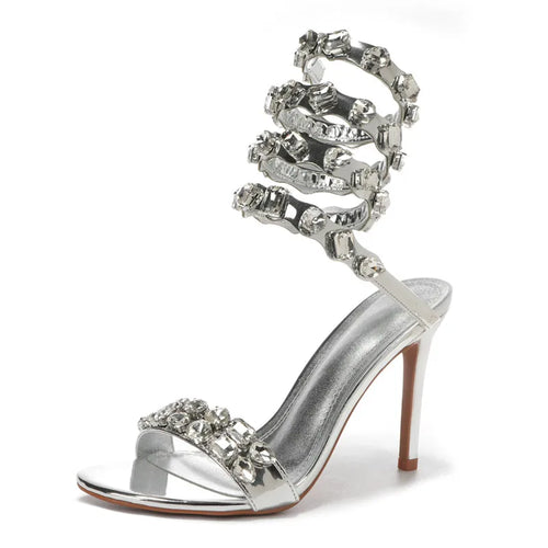 Star style Luxury Crystal Embellished Wraparound Women Sandals